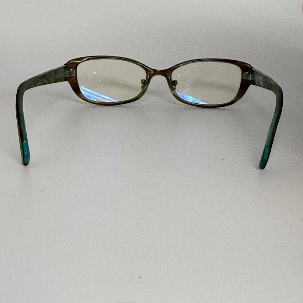 Bevel 3696 Ma-E-Gye Eyeglasses Brown Teal Tortoise Rectangular Frames  50-17 - Picture 3 of 7